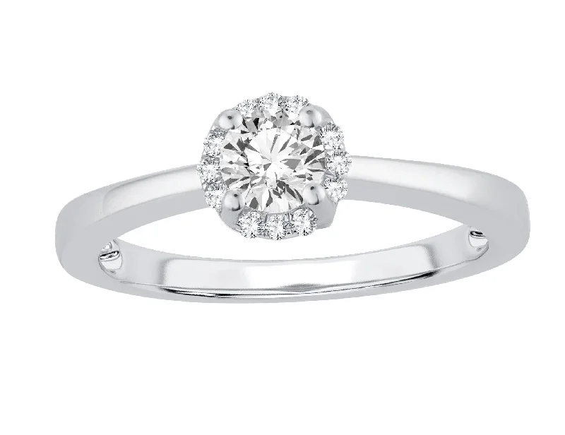 Elegant Platinum Wedding Band-14K 0.46ct Engagement Ring