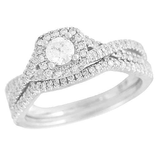 Personalized Diamond Ring-14KW 0.65CTW DIAMOND BRIDAL SET [0.25CT CTR]