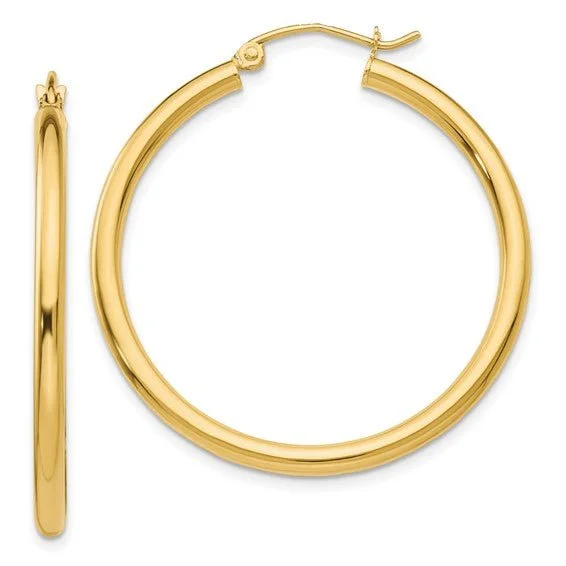 Tiny Huggie Earrings-14K Y Gold 2.5mm Lightweight Hoop Earrings