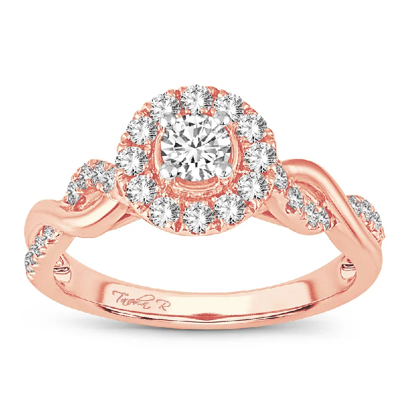 Dazzling Engagement Ring Set-14K 0.64CT Diamond RING