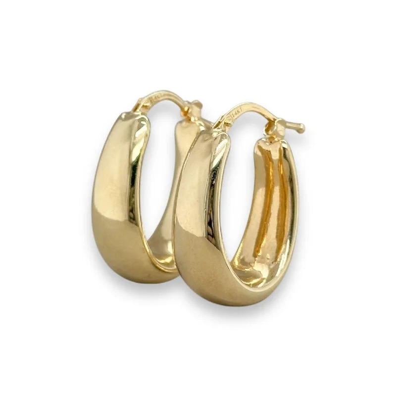 Tiny Huggie Earrings-14K Y Gold 20mm Chunky Hoop Earrings