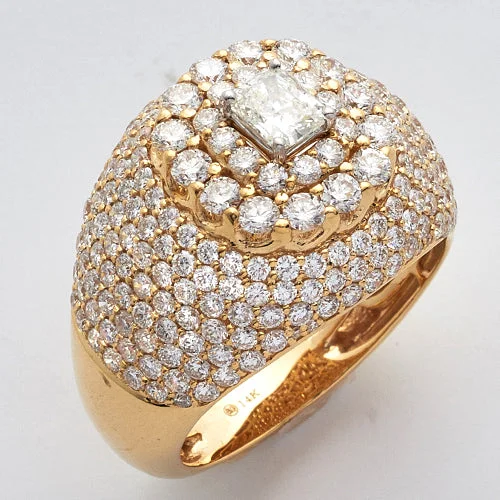 Elegant Wedding Ring for Bride-14KY 5.05CTW DIAMOND MENS RING