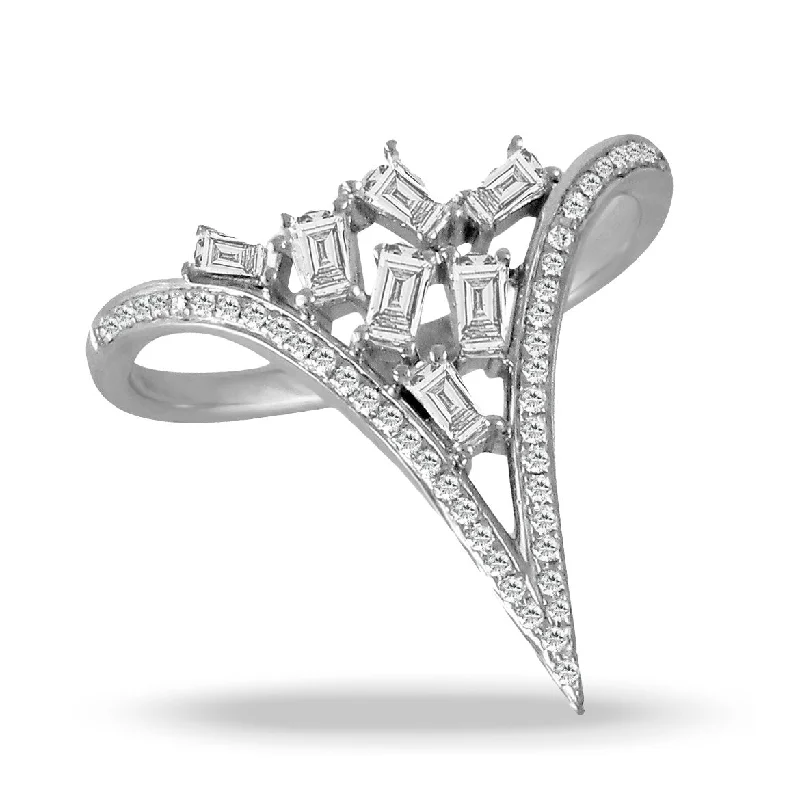 Custom Diamond Wedding Ring-Doves Diamond Fashion Collection 18K White Gold Diamond Ring