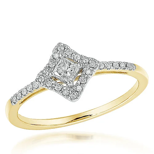 Heart Shaped Engagement Ring-10KY 0.23CTW DIAMOND PROMISE RING