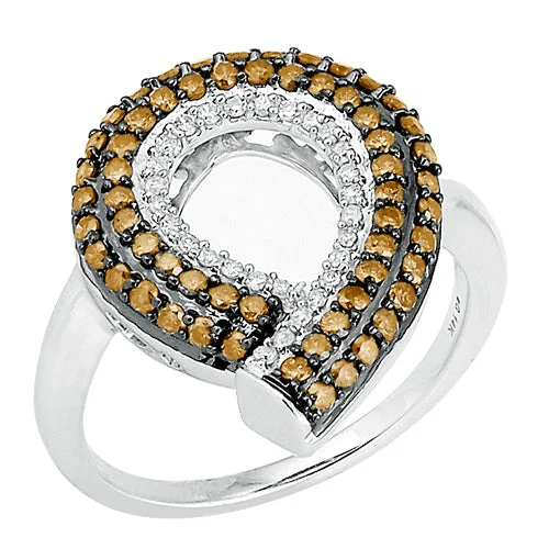 Elegant Custom Ring-14KW 1.00CTW CHAMPAGNE DIA FANCY RING