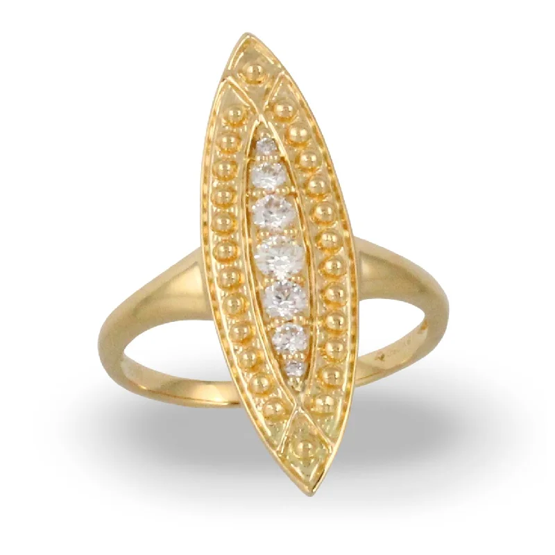 Handmade Wedding Ring-Doves Diamond Fashion Collection 18K Yellow Gold Diamond Ring