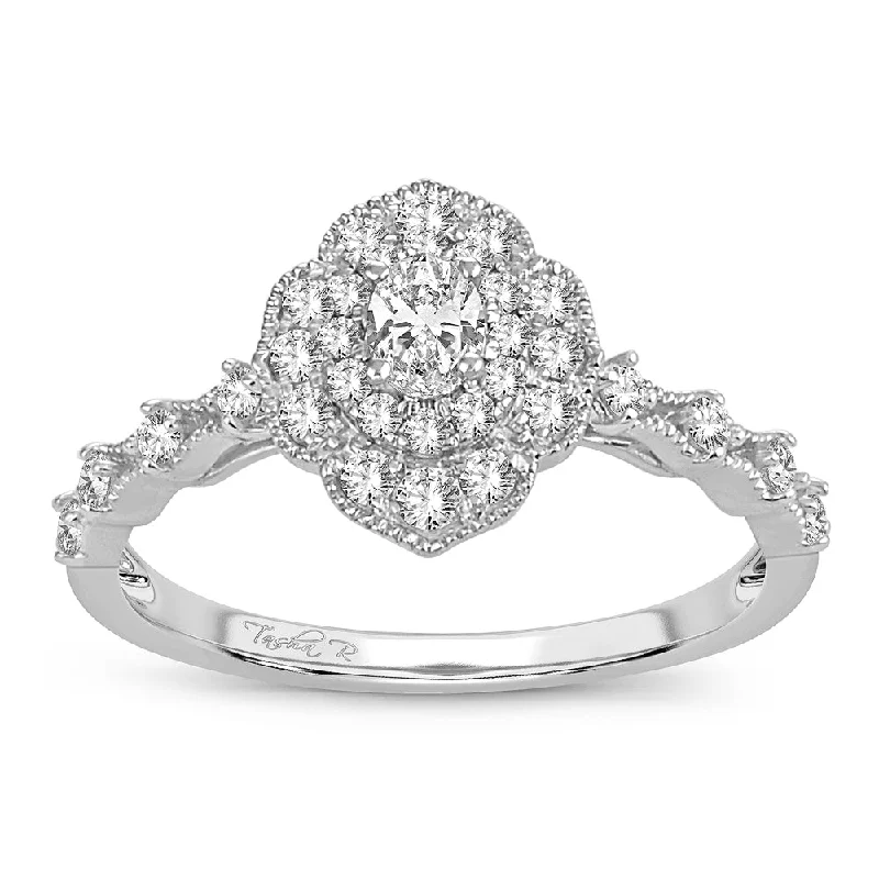 Platinum Wedding Band for Women-14K 0.50CT Diamond ring