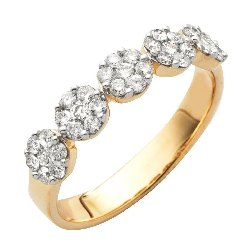 Designer Promise Ring-14KY 0.65CTW FLOWER DIAMOND RING