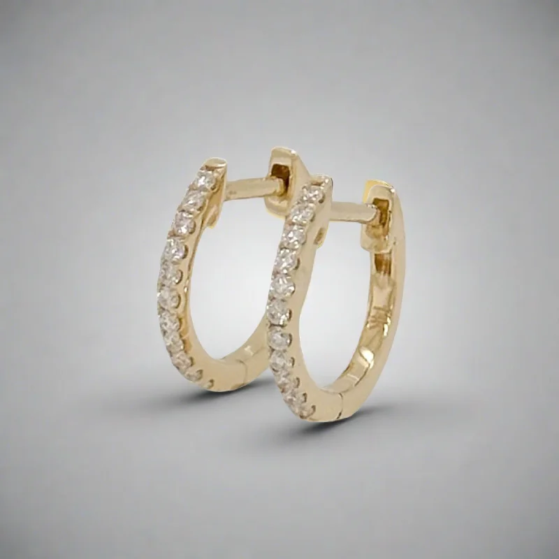 Modern Earrings for Teens-14K Y Gold 0.17ctw H/SI1 Diamond Hoop Earrings