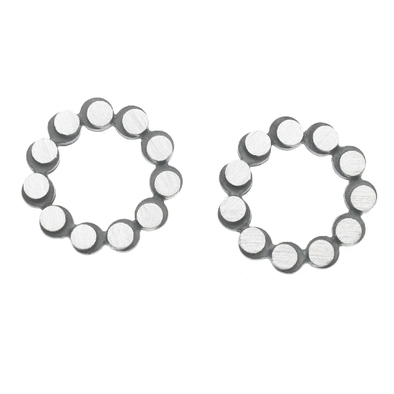 Pearl and Diamond Earrings-Eclipse Circle Wreath Earrings