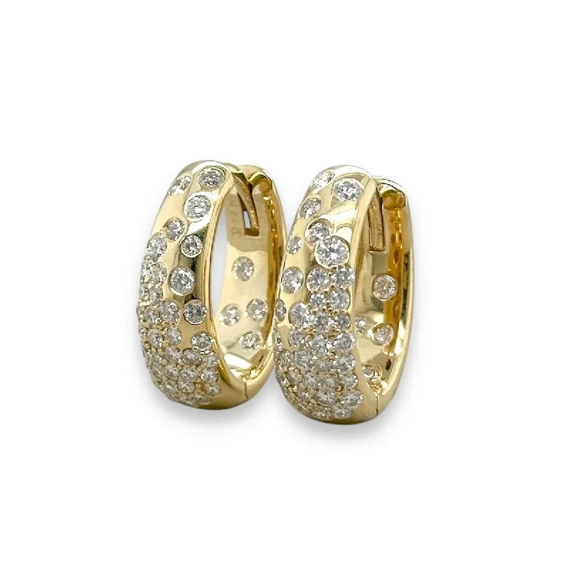 Elegant Gemstone Drop Earrings-14K Y Gold 1.76ctw G/SI1 Diamond Hoop Earrings