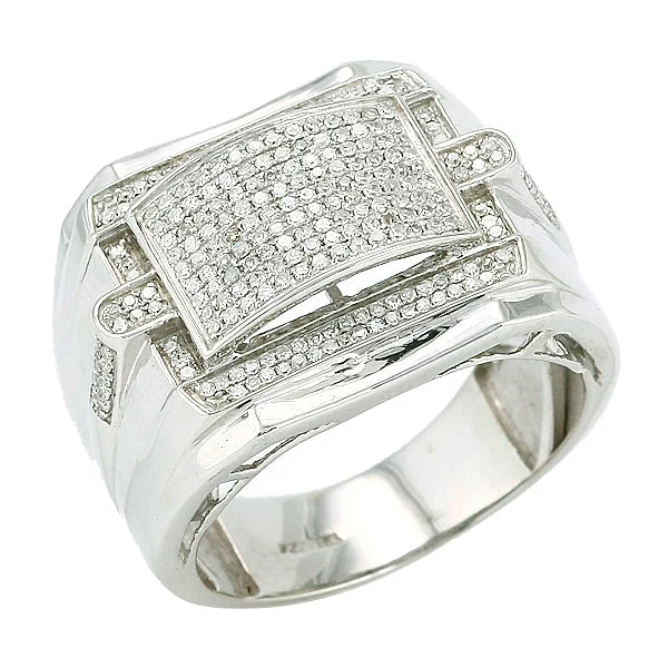 Elegant Wedding Ring for Bride-10KW 0.75CTW DIAMOND FANCY MENS RING