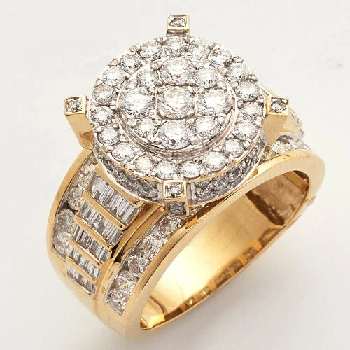 Designer Gold Ring-10KY 2.80CTW DIAMOND ROUND SHAPED CINDERELLA RING