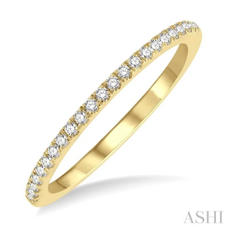 Wedding Ring for Bride-1/6 ctw Round Cut Diamond Stack Band in 14K Yellow Gold