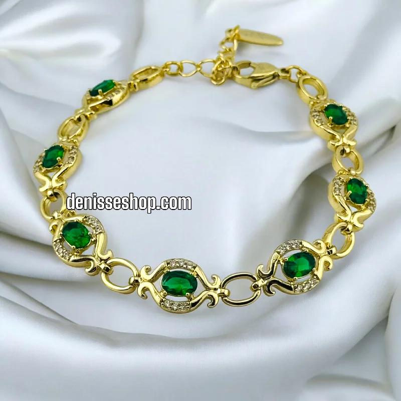 Stackable Gold Bracelets-14K GREEN BRACELET BR428