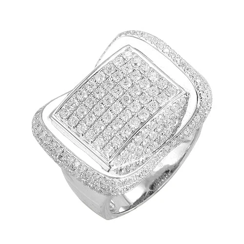 Simple Wedding Ring-10KW 2.50CTW DIAMOND MENS RING