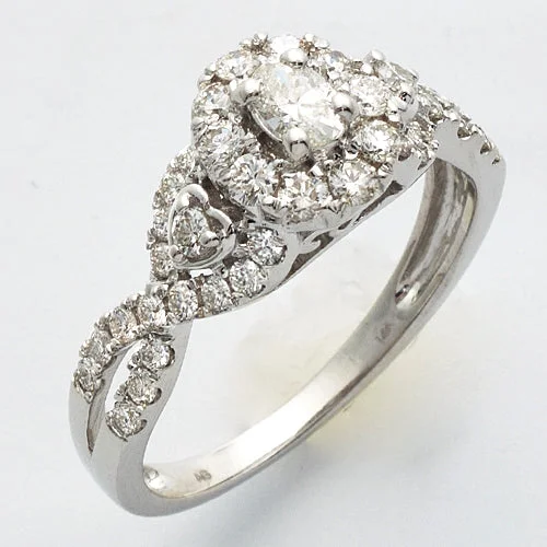 Simple Diamond Engagement Ring-14KW 1.00CTW DIAMOND OVAL SHAPE BRIDAL