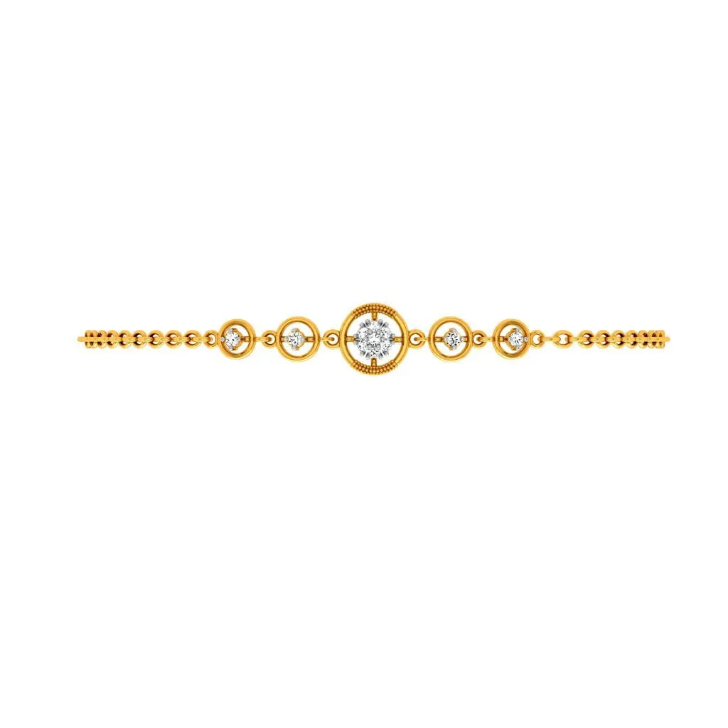 Crystal Bracelet for Women-Circular Gold And Diamond Bracelet