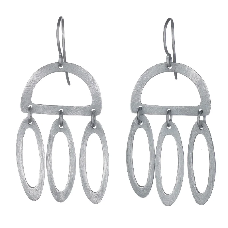 Tiny Huggie Earrings-Carved Open Half-Circle and Ellipse Earrings