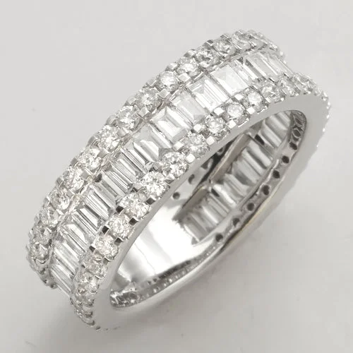 Diamond Ring for Wedding Day-14KW 2.15CTW DIAMOND HALF ETERNITY BAND