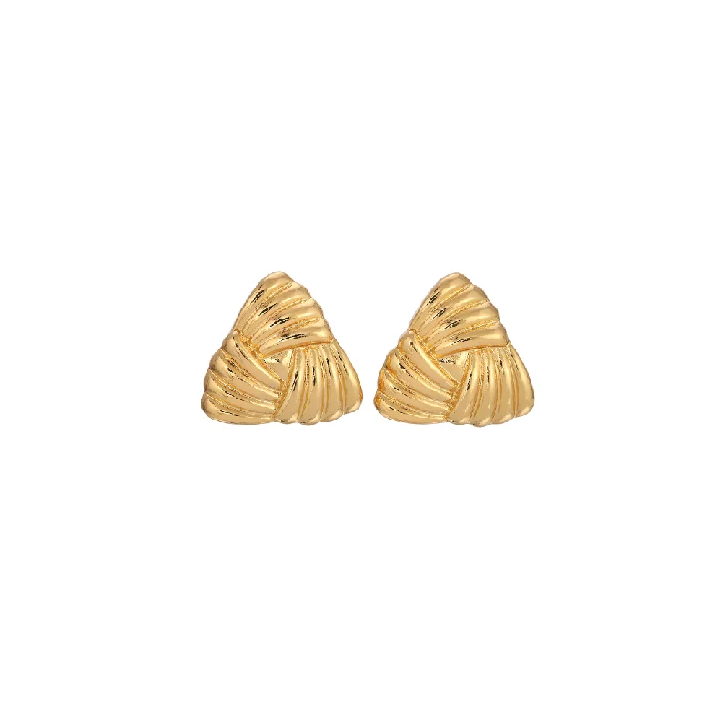 Trendy Earrings for Bridesmaids-TRI GOLD