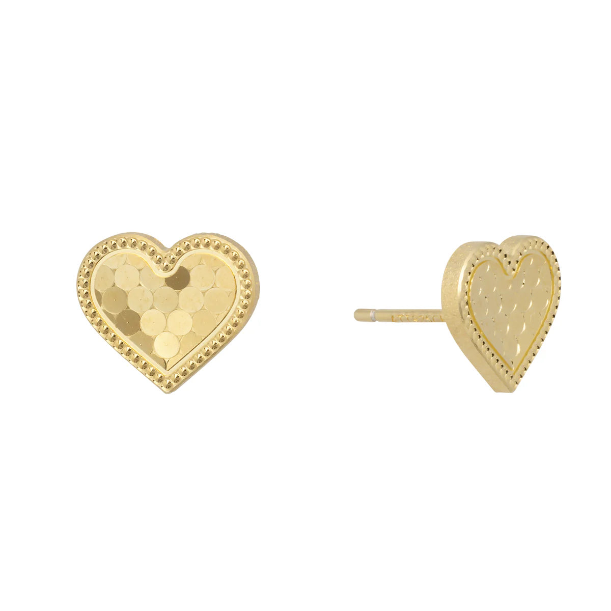 Chic Hoop Earrings-YGP Sterling Dia Cut Heart Stud Earrings