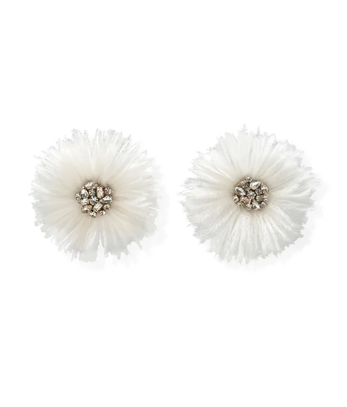 Elegant Earrings for Special Occasions-Plume Earrings in White