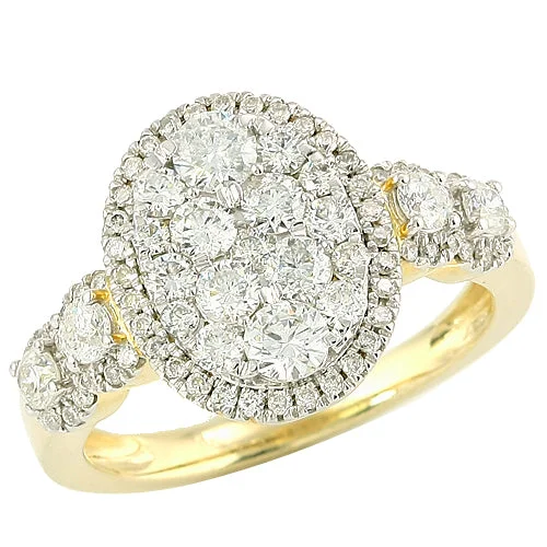 Stylish Engagement Ring-14KY 1.50CTW DIAMOND CLUSTER RING