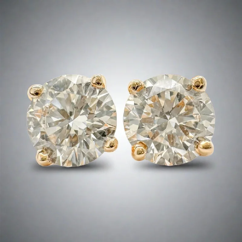 Stunning Crystal Earrings-14K Y Gold 0.91ctw F/VS1 Lab-Created Diamond Stud Earrings