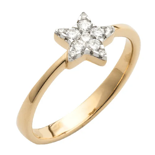 Personalized Wedding Ring-14KY 0.25CTW DIAMOND DESIGNER STAR HEAD RING