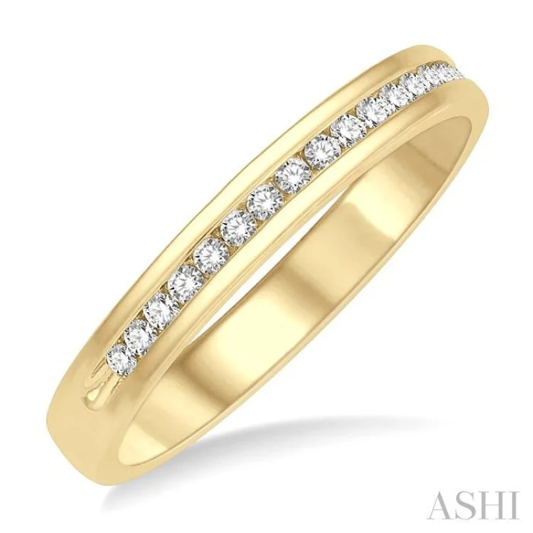 Birthstone Engagement Ring-1/4 ctw Round Cut Diamond Men's Band 14K Yellow Gold