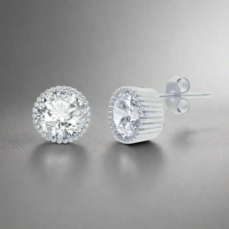 Charming Earrings for Women-SS 9mm CZ Stud Earrings